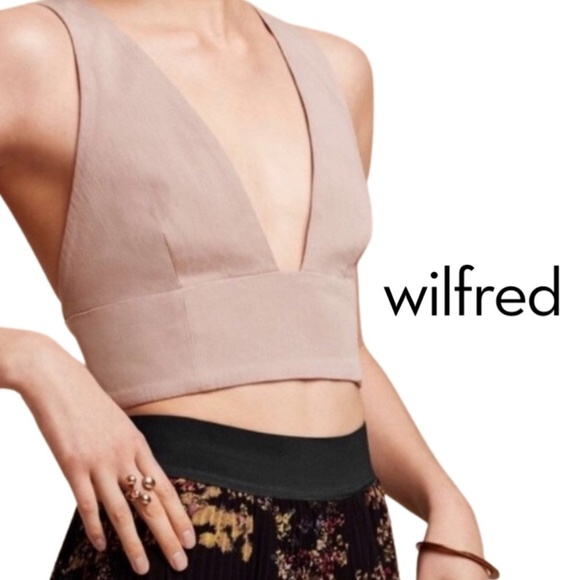 Wilfred Gerland Crop Top Deep Plunge - Taupe - Size 0 - Picture 1 of 11
